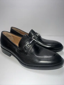 NEW Men's Johnston & Murphy Beckwith Plain Toe Shoes Black Calfskin 8 M Slip On - Picture 1 of 20