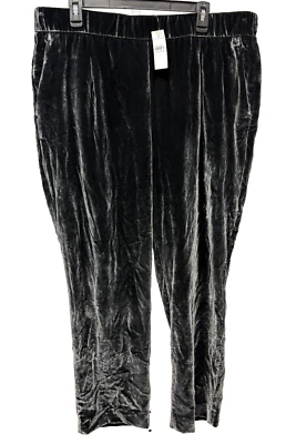 Ann Taylor Women's The Velvet Solid Silver Gray Casual Ankle Pants SZ XL NEW - Image 1 of 4