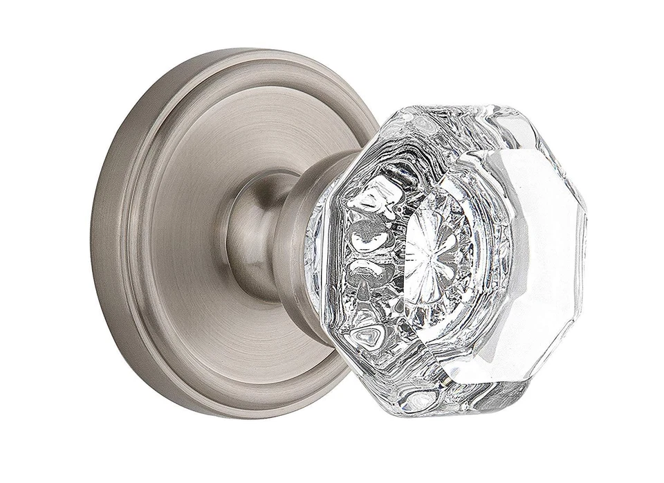 Grandeur GEOCHM PSG 238 Georgetown Solid Brass Rose Passage Door - Nickel