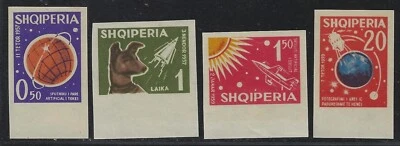 1962 Albania Scott #621a-624a - Imperf Space Exploration  Set of 4 - MNH - Image 1 of 2
