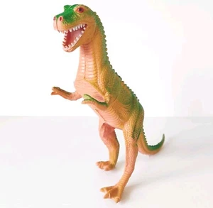 VINTAGE 1985 IMPERIAL DINOS TYRANNOSAURUS T REX FIGURINE FIGURE TOY Green Orange - Picture 1 of 11