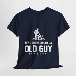 Cycling Bicycle Unisex Heavy Cotton Tee T-Shirt 'Never Underestimate' - Picture 1 of 109