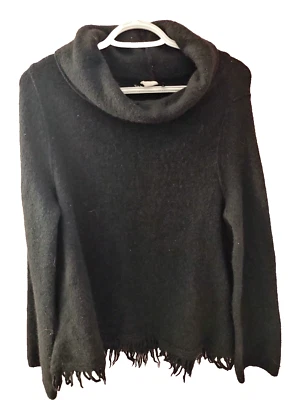 Akemi + Kin Anthropologie Aruna Turtleneck Sweater Women's Size Med Fringe Hem  - Image 1 of 4