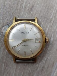 INGERSOLL 17 JEWELS LEVER MENS WATCH HEAD FOR SPARES/REPAIRS. DATE. VINTAGE.