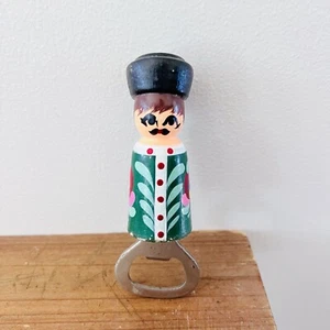 Hand Painted Wooden Bottle Opener Wine Beer Soda Bottle Opener Bar Russian Doll - Picture 1 of 20