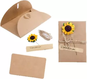20 Pieces Brown Kraft Paper Envelopes with DIY Blank Handmade Greeting Cards Dri - Picture 1 of 5
