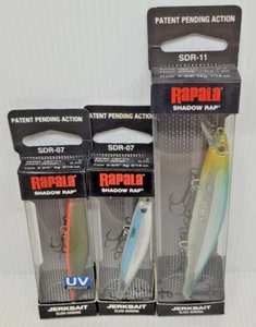 SET-RSR40 3pc Rapala SDR-07 SDR-11 Shadow Rap Slow Sinking Fishing Lure - Picture 1 of 12