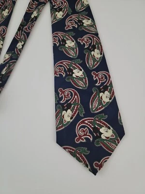 disney mickey неограниченный мужской шелковый галстук галстук темно-синий пейсли по всему принту  - Изображение 1 из 4