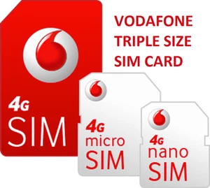 *Vodafone UK Pay As You Go PAYG Includes Standard, Micro & Nano Triple SIM Card