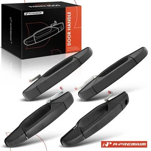 4x Black Textured Exterior Door Handle Front & Rear for Chevy Silverado 1500 GMC - Picture 1 of 9