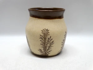 Vintage Elements Pottery Brown Vase with Tobacco Tree Design Danville Ky EUC - Picture 1 of 9