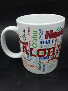 PALABRAS DE ALOHA Mahalo Ohana Hawaii Islands TAZA TAZA Oahu Maui Kauai - Imagen 1 de 9