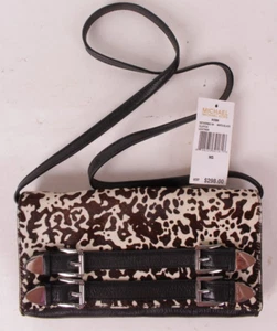Michael Michael Kors: Robin Leder Clutch, weiß/schwarz - Bild 1 von 8