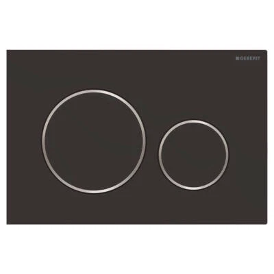 Geberit Sigma20 Dual Flush Plate Black Matt/bright Chrome For Sigma Cistern - Image 1 of 4