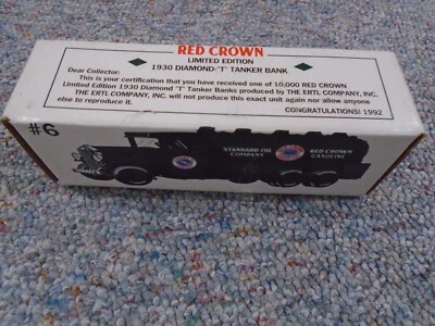 Ertl Red Crown Limited Edition 1930 Diamond "T" Tanker Truck Bank w/Key #762 - Image 1 of 2