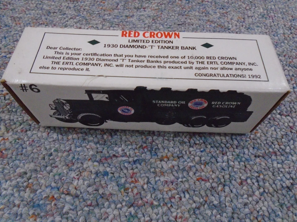 Ertl Red Crown Limited Edition 1930 Diamond "T" Tanker Truck Bank w/Key #762 - Image 1 of 2