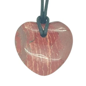 Lucky Libra Birthstone Heart Pendant Zodiac Astrology Gemstone Red Jasper - Picture 1 of 1