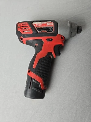 Milwaukee M12 1/4 inch Hex Impact Driver W/ Battery - Red (2462-20) - Image 1 of 4