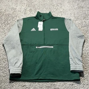 NWT $65 Saint Leo University Sports Medicine Green Grey 1/4 Zip Sweatshirt L - Picture 1 of 9