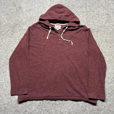 Sudadera con Capucha Henley Manga Larga Lucky Brand Para Hombre Grande Rojo Cambray Foto 1 de 4