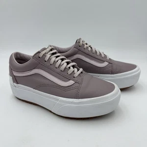 VANS Old Skool Stacked Platform Womens 7 Pink Leather Sneakers Shoes - Picture 1 of 11