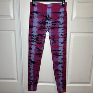 Ivivva By Lululemon 2pc Bundle Cropped Rhythmic Teal/Pink Tie Dye Leggings Sz 14 - Picture 1 of 15