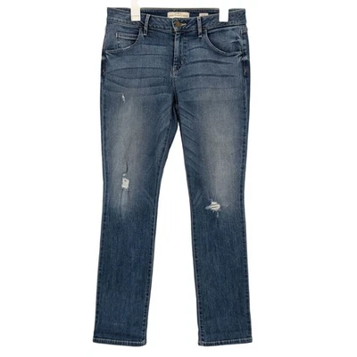 Pantalones de mezclilla Divine Rights of para mujer talla 32 ajustados rectos Y2K desgastados atemporales Foto 1 de 4