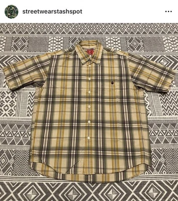 A Bathing Ape Bape Plaid Button Up Tee Shirt Size Medium - Image 1 of 4