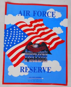 vintage Air Force Reserve patriotic American Flag Bald Eagle recruitment poster - Imagen 1 de 6