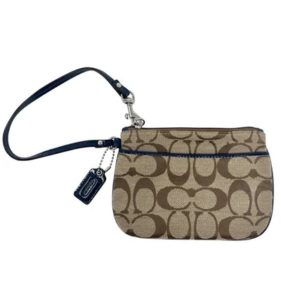 Coach подпись C логотип холст кошелек с ремешком с темно-синий лакированная кожа сумочка - Изображение 1 из 4