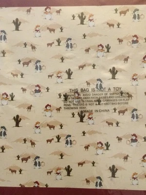 Cortina de Ducha Cuadrada Vinilo San Nicolás MUÑECOS DE NIEVE VAQUEROS EN EL DESIERTO Nueva Precintada Foto 1 de 4