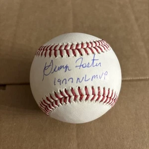 George Foster Firmado Automático ROMLB "1977 NL MVP" JSA Certificado de Autenticidad Rojos - Imagen 1 de 1