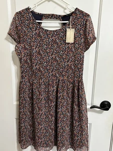 NWT Women’s Doe & Rae Cute Floral Lined Dress Size L - Picture 1 of 6