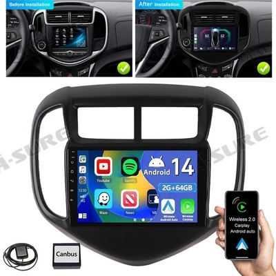 64GB CarPlay For Chevrolet Aveo Chevy Sonic 2017-2020 Car Radio Stereo Android14 - Image 1 of 4