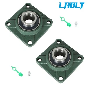 LABLT 2Pack UCF208-24 Pillow Block Flange Bearing 1-1/2" Bore 4 Bolt Solid Base - Picture 1 of 12