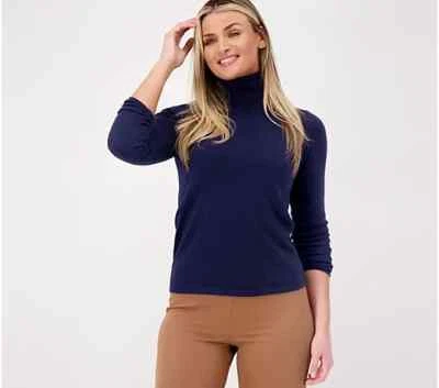 Suéter de cuello alto Joan Rivers Wardrobe Builders - Brezo Azul marino - Pequeño - NUEVO - A548752 Foto 1 de 3