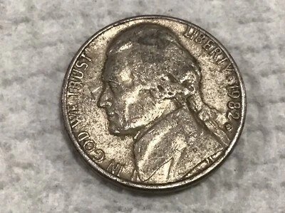 1982 Jefferson Nickel Mint Mark Filled Ungraded Circulated - Image 1 of 2