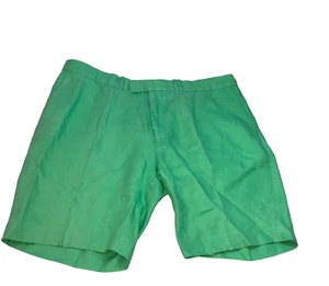 Vintage Polo Ralph Lauren Mens Linen Bermuda Shorts Green Sz 39 Waist - Picture 1 of 10