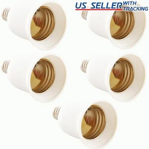 5x Light Bulb Socket Adapter Candelabra E12 to Medium Base E26 Screw Enlarger - Picture 1 of 2