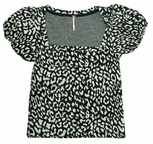 Free People Collezione No Hype Stampa Animalier Manica Corta S Nuovo con etichette Pino Combo - Foto 1 di 1