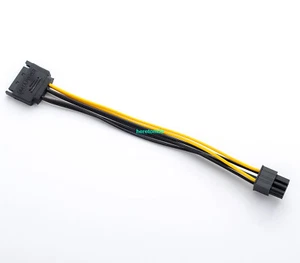 SATA 15Pin auf 8Pin (6+2) PCI-Express Power Adapter Grafikkarte Stromkabel 20CM - Bild 1 von 8