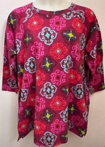 DREAMS CO Womens Size 1X(22/24) Multicolored Patterned Long Sleeve Sweatshirt