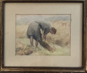 Max Wulfart russischer Künstler geboren 1876 Aquarell sammeln Weizen - Bild 1 von 4