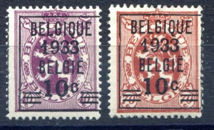 Belgium 1933 pre-cancel pair fine mint. Michel 373-374. SG’s 631-632 - Picture 1 of 1