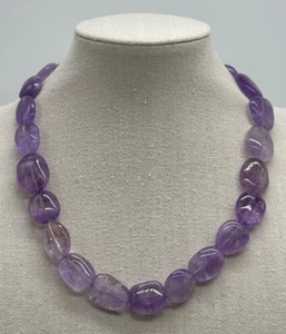 Sterling Silber FP signiert China Amethyst Perlen Halskette - Bild 1 von 17