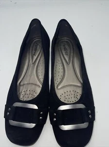 Trotters Sizzle Signature Flats, Black Suede. 7 - Picture 1 of 4