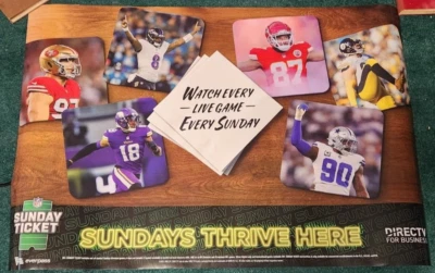 NFL Sunday Ticket Poster Nick Bossa Lamar Jackson Justin Jefferson Travis Kelce Foto 1 de 4