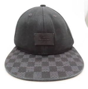 Youth Black Checkered Bill With Leather Patch Snapback Baseball Hat Cap - Picture 1 of 13