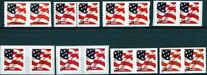 US Flag MNH Set 8 Coils Pairs Scotts 3622 3631 3632 3632a 3632c 3633 3633a 3633b - Picture 1 of 2
