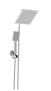 Modern 1-Spray 8in. Dual Tub Wall Mount Fixed & Hand Shower Heads brushed Nickel - Picture 1 of 5